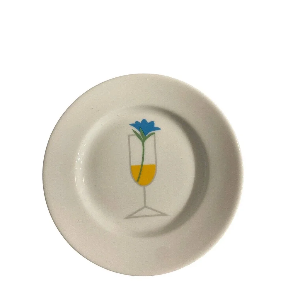 Crate & Barrel Set of 4 “Blossom Up Flower” Appetizer/ Snack Plates